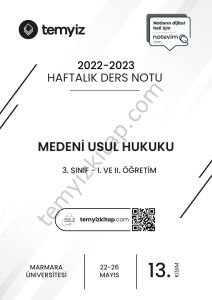 Medeni Usul Hukuku 22-23 Bahar 13