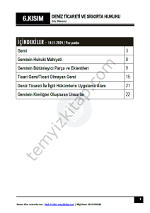 Deniz Ticareti ve Sigorta Hukuku 24-25 Güz 6