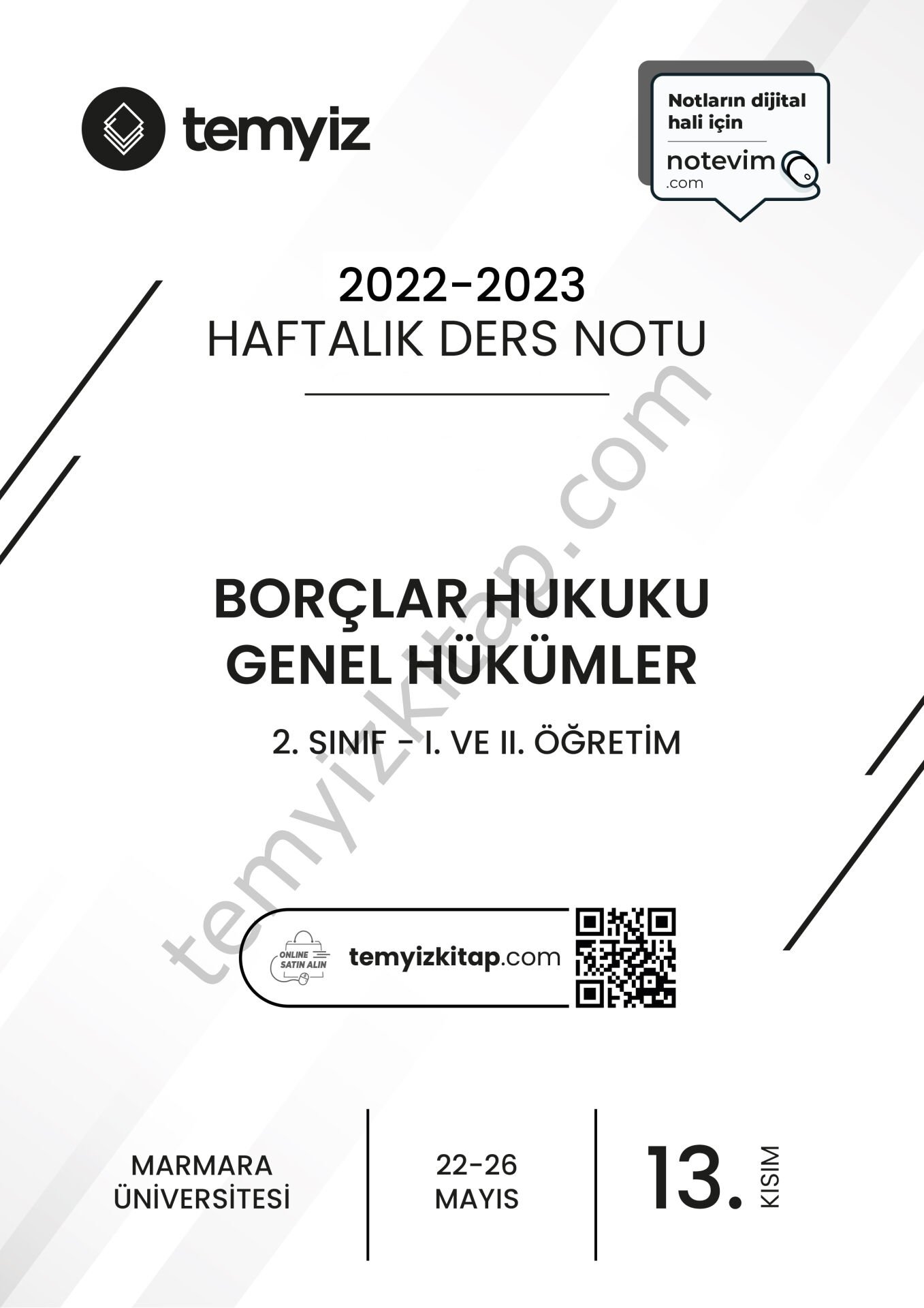 Borçlar Hukuku Genel Hükümler 22-23 Bahar 13