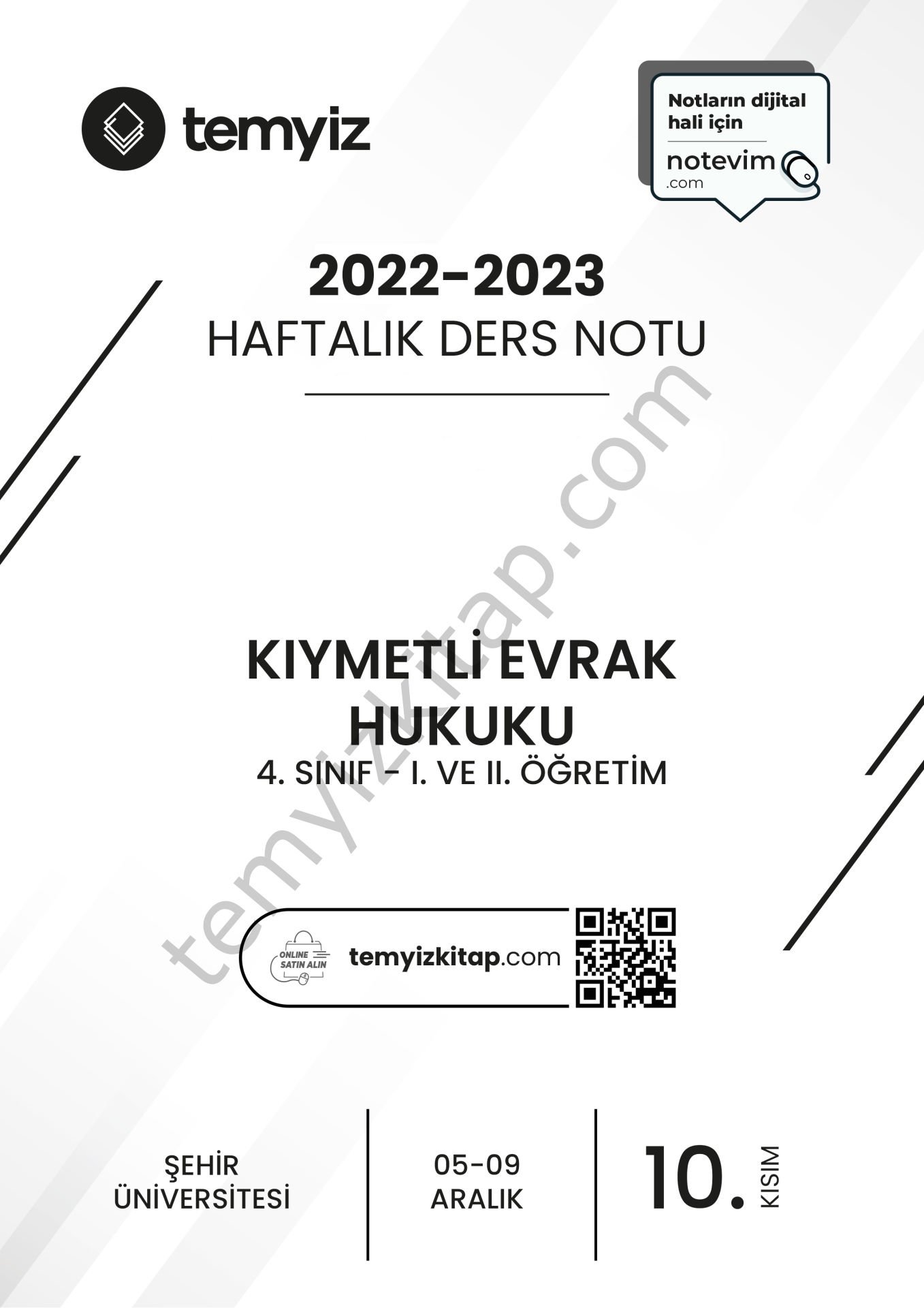 Şehir Üniversitesi Kıymetli Evrak Hukuku 22-23 Güz 10