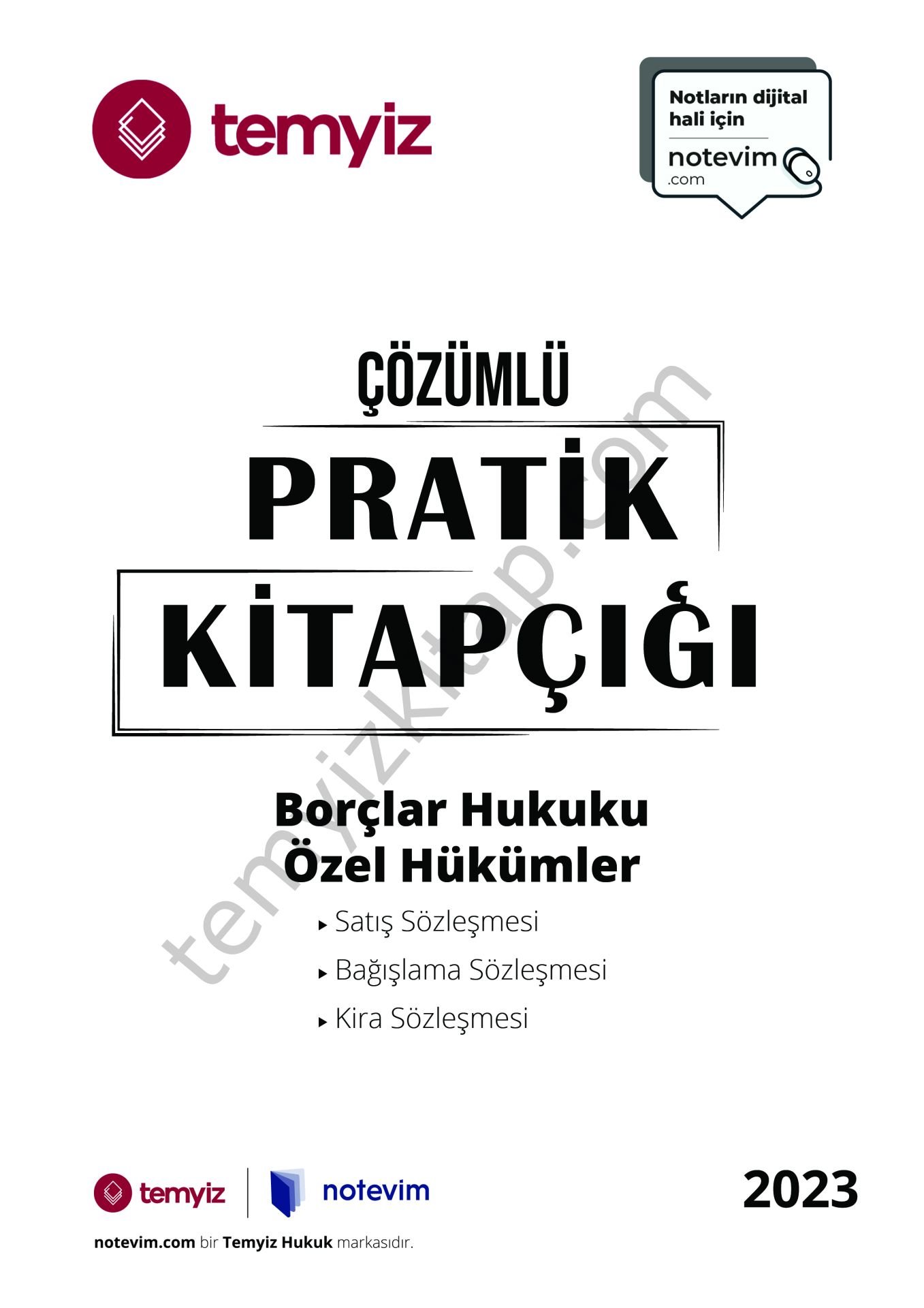 Borçlar Hukuku Özel Hükümler 2023 Çözümlü Pratik Çalışma Kitapçığı