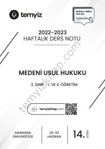 Medeni Usul Hukuku 22-23 Bahar 14