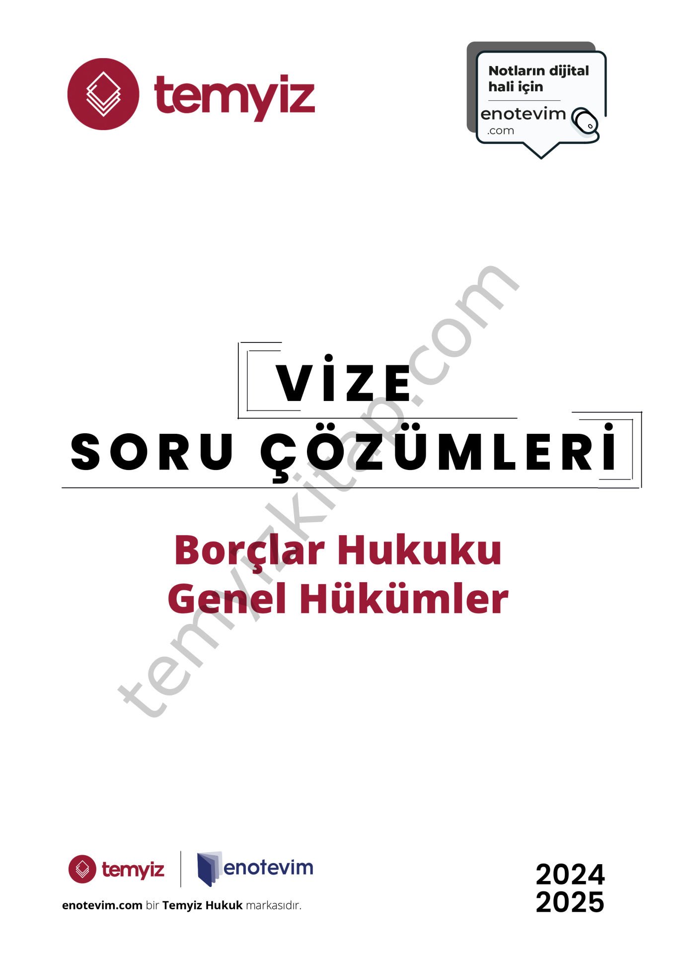 Borçlar Hukuku Genel Hükümler 2024-2025 Vize Çözümleri