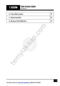 Türk Hukuk Tarihi TEK 24-25 Güz 7