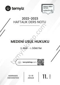 Medeni Usul Hukuku 1.Öğretim 22-23 Güz 11