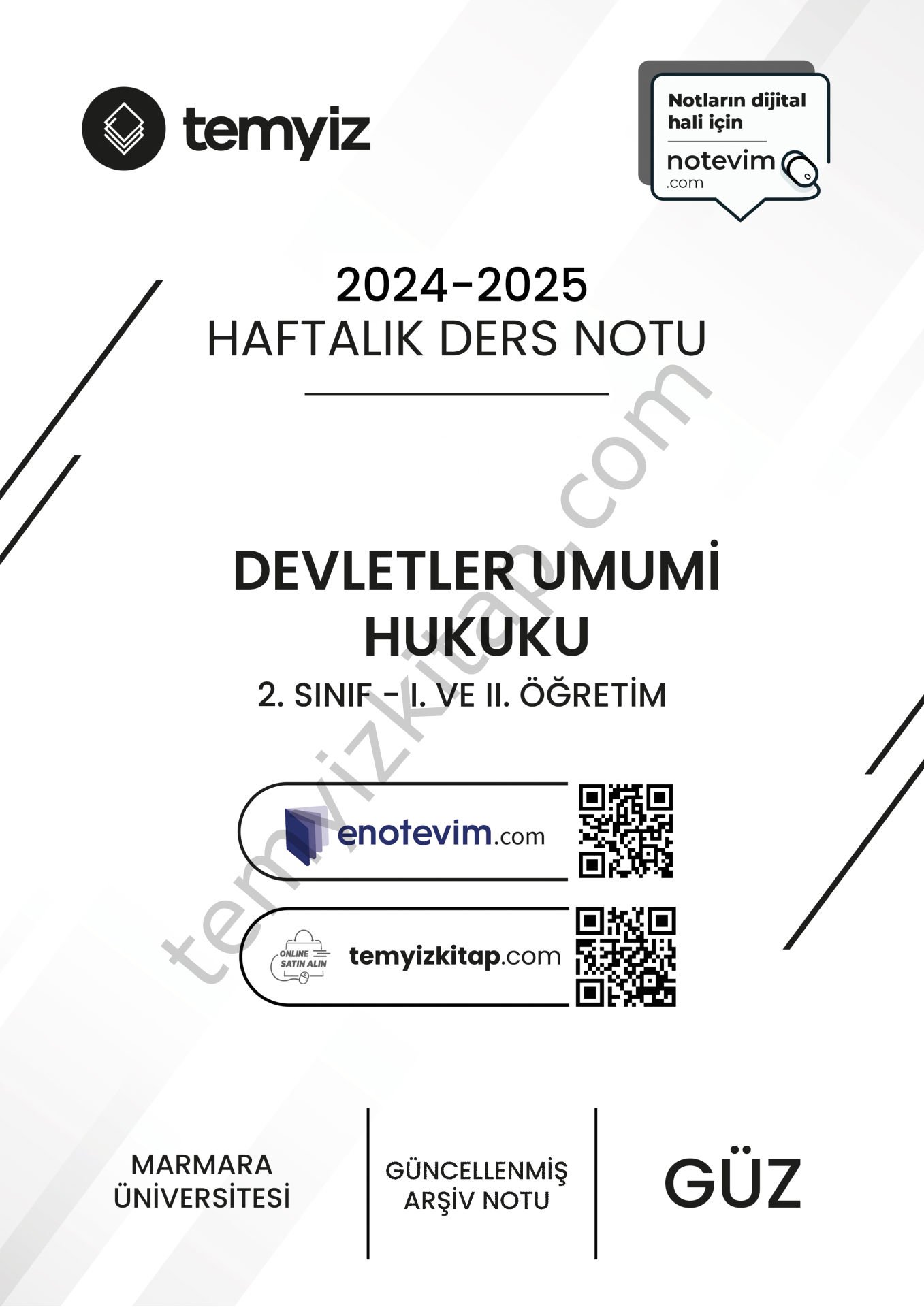 Devletler Umumi Hukuku 24-25 Güz 1-15 Tüm Haftalar