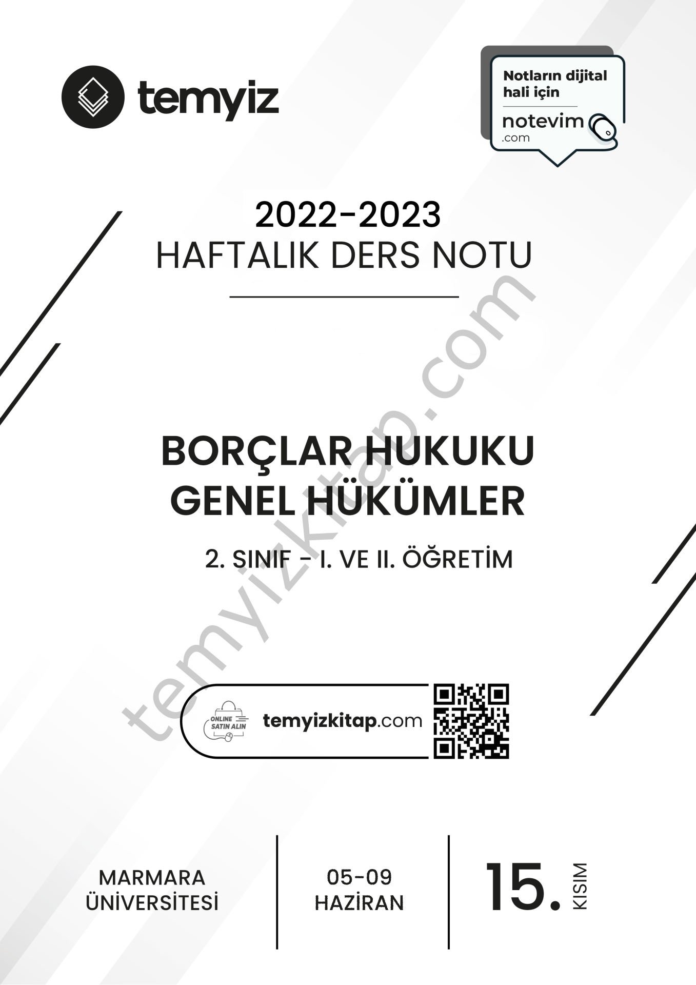 Borçlar Hukuku Genel Hükümler 22-23 Bahar 15