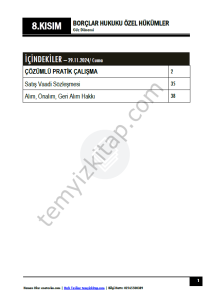 Borçlar Hukuku Özel Hükümler 24-25 Güz 8