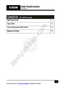 Deniz Ticareti ve Sigorta Hukuku 24-25 Güz 8