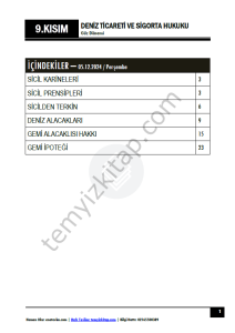 Deniz Ticareti ve Sigorta Hukuku 24-25 Güz 9