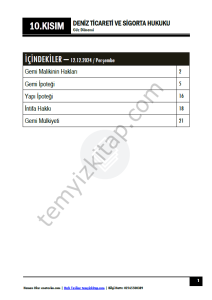 Deniz Ticareti ve Sigorta Hukuku 24-25 Güz 10