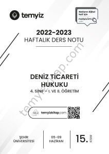 Şehir Üniversitesi Deniz Ticareti Hukuku 22-23 Bahar 15