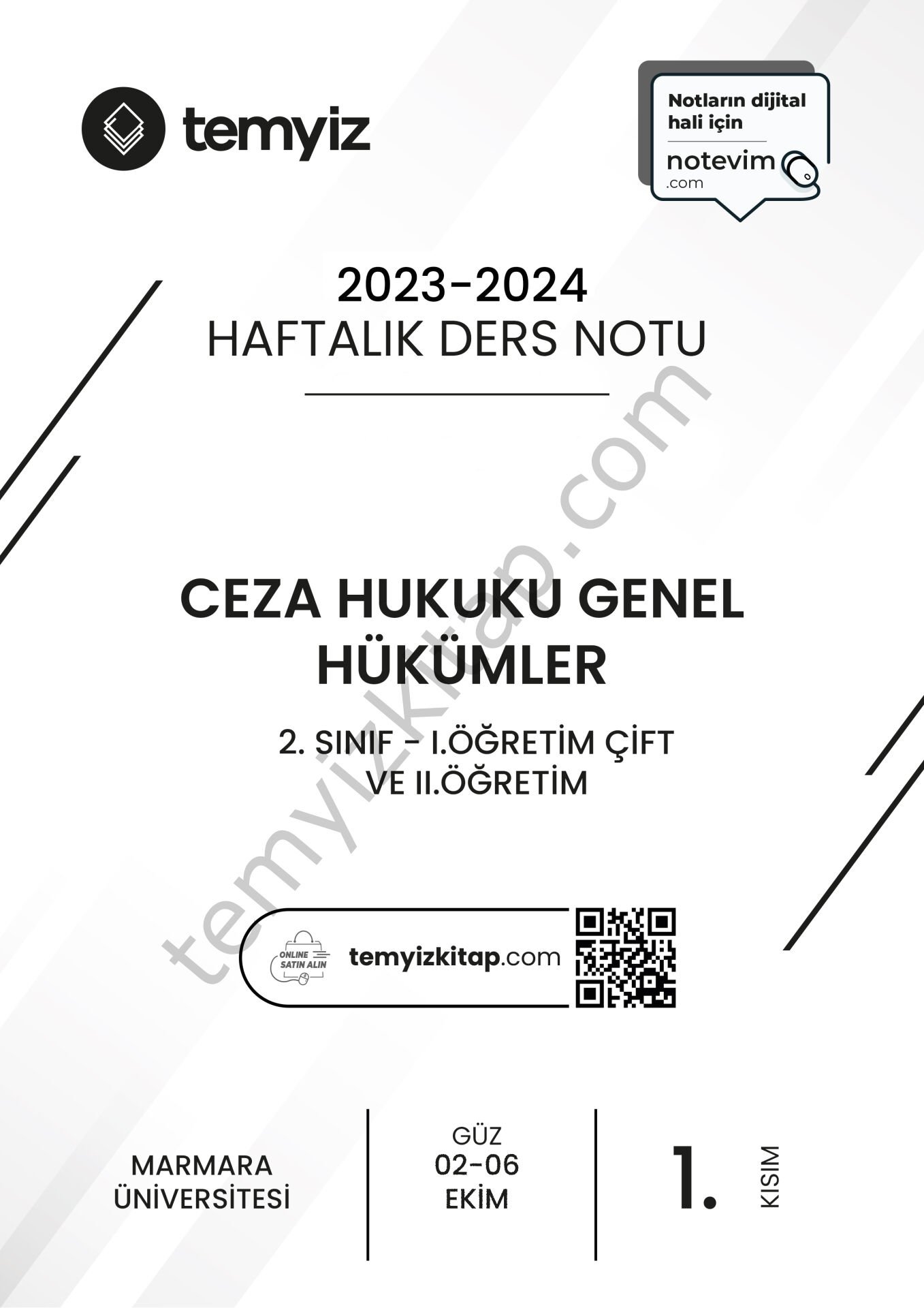 Ceza Hukuku Genel Hükümler 1.Öğretim Çift ve 2.Öğretim 23-24 Güz 1
