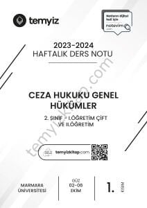Ceza Hukuku Genel Hükümler 1.Öğretim Çift ve 2.Öğretim 23-24 Güz 1