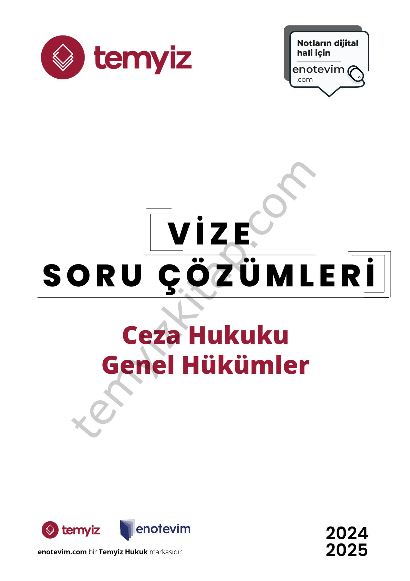 Ceza Hukuku Genel Hükümler 2024-2025 Vize Çözümleri