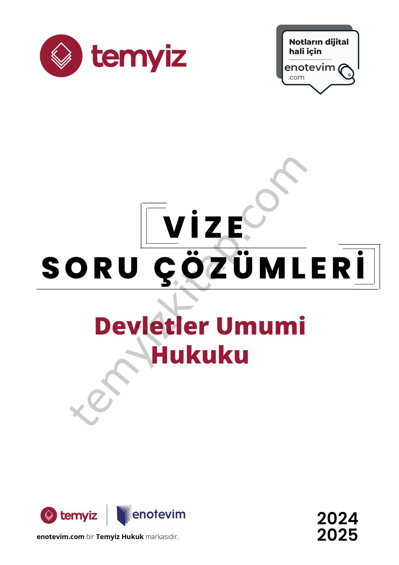 Devletler Umumi Hukuku 2024-2025 Vize Çözümleri