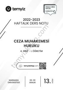 Ceza Muhakemesi Hukuku 1.Öğretim 22-23 Güz 13