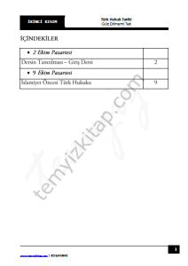 Türk Hukuk Tarihi TEK 23-24 Güz 2