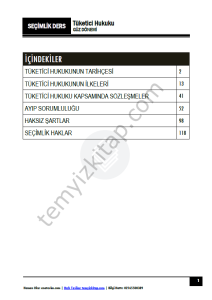 Tüketici Hukuku 24-25 Güz 1-15 Tüm Haftalar