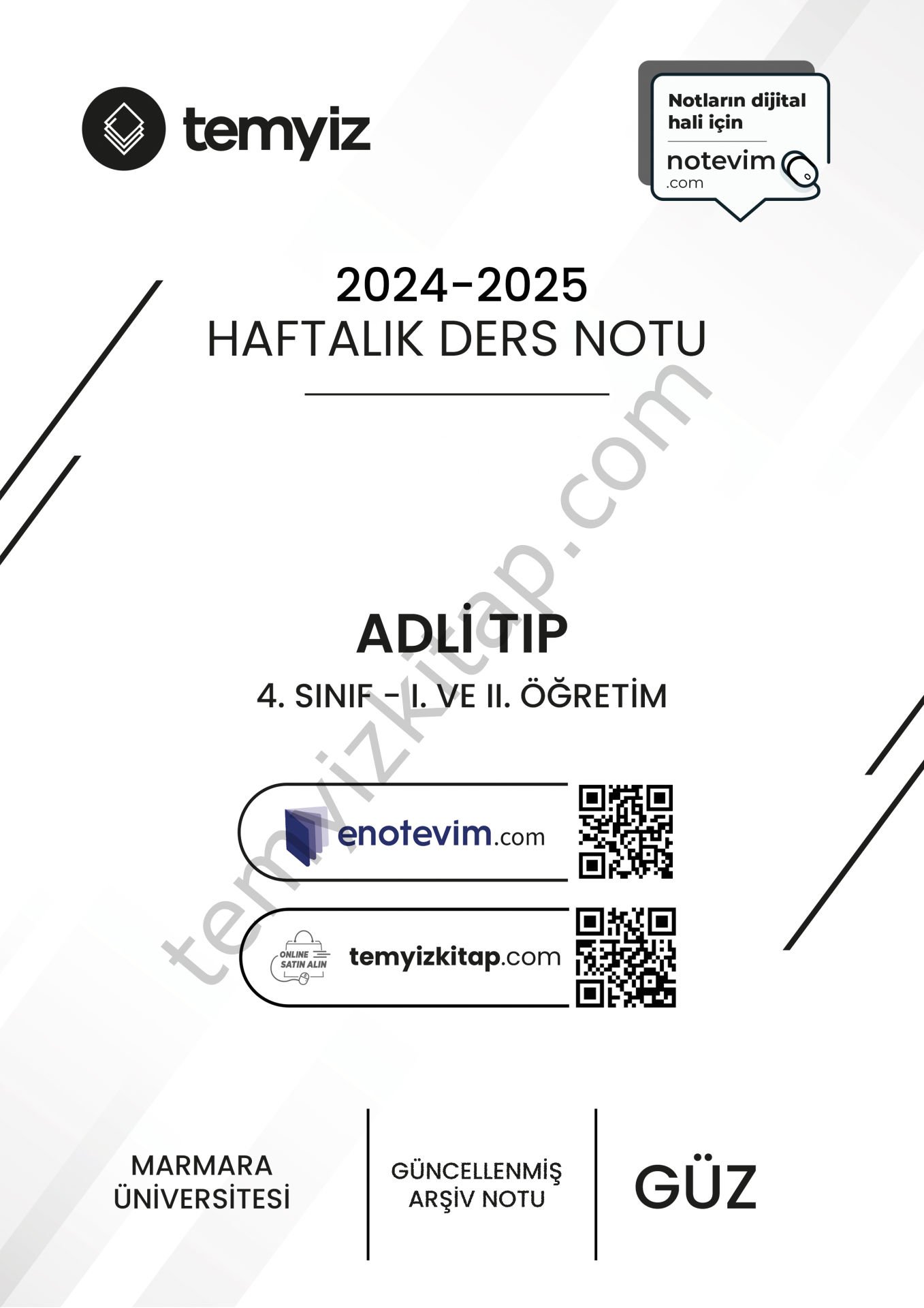 Adli Tıp 24-25 Güz 1-15 Tüm Haftalar