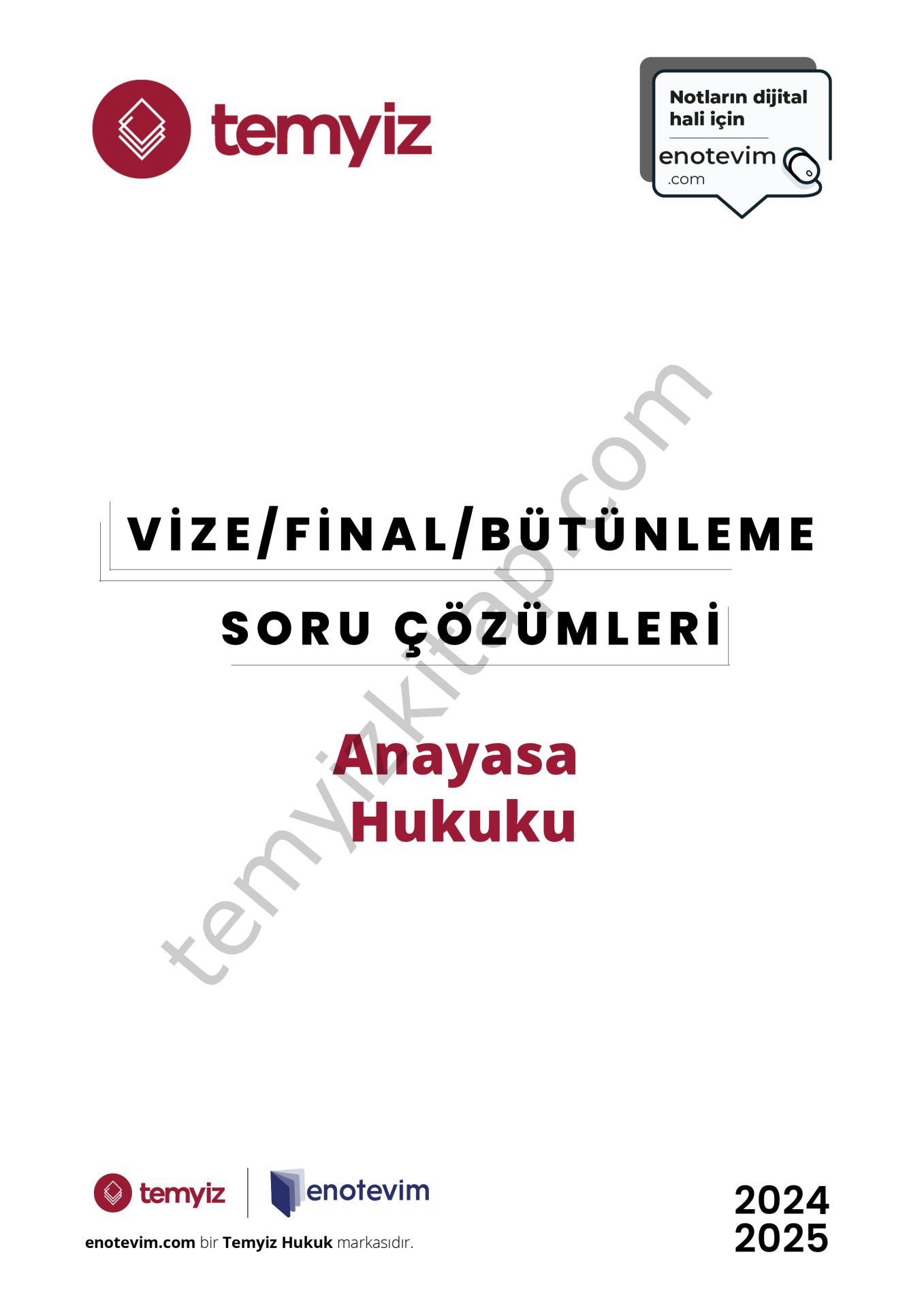 Anayasa Hukuku 2024-2025 Vize/Final/Bütünleme Çözümleri