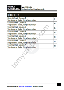 Vergi Hukuku 2024-2025 Güz Dönemi Çözümlü Pratik Kitapçığı