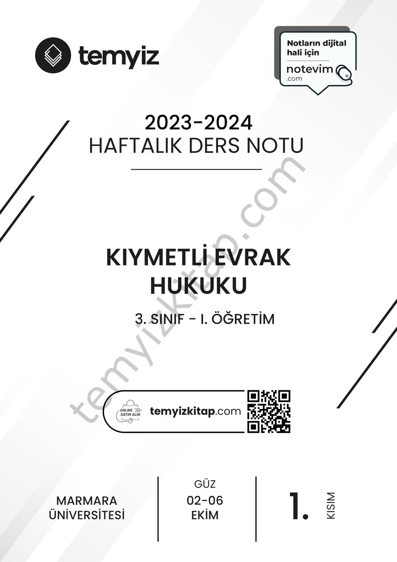 Kıymetli Evrak Hukuku 1.Öğretim 23-24 Güz 1