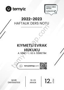 Şehir Üniversitesi Kıymetli Evrak Hukuku 22-23 Güz 12