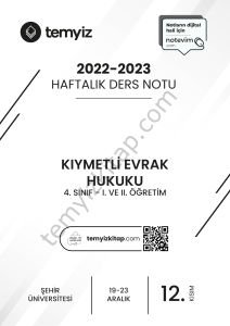 Şehir Üniversitesi Kıymetli Evrak Hukuku 22-23 Güz 12