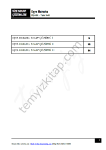 Eşya Hukuku 2023 Vize Çözümleri