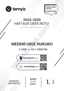 Medeni Usul Hukuku 24-25 Bahar 1
