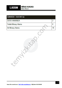 Miras Hukuku 24-25 Bahar 1