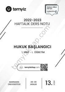 Hukuk Başlangıcı 1.Öğretim 22-23 Güz 13