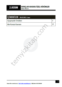 Borçlar Hukuku Özel Hükümler 24-25 Bahar 2