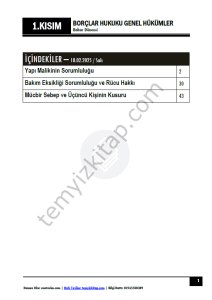 Borçlar Hukuku Genel Hükümler 24-25 Bahar 1