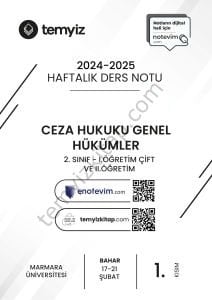 Ceza Hukuku Genel Hükümler 1.Öğretim Çift ve 2.Öğretim 24-25 Bahar 1