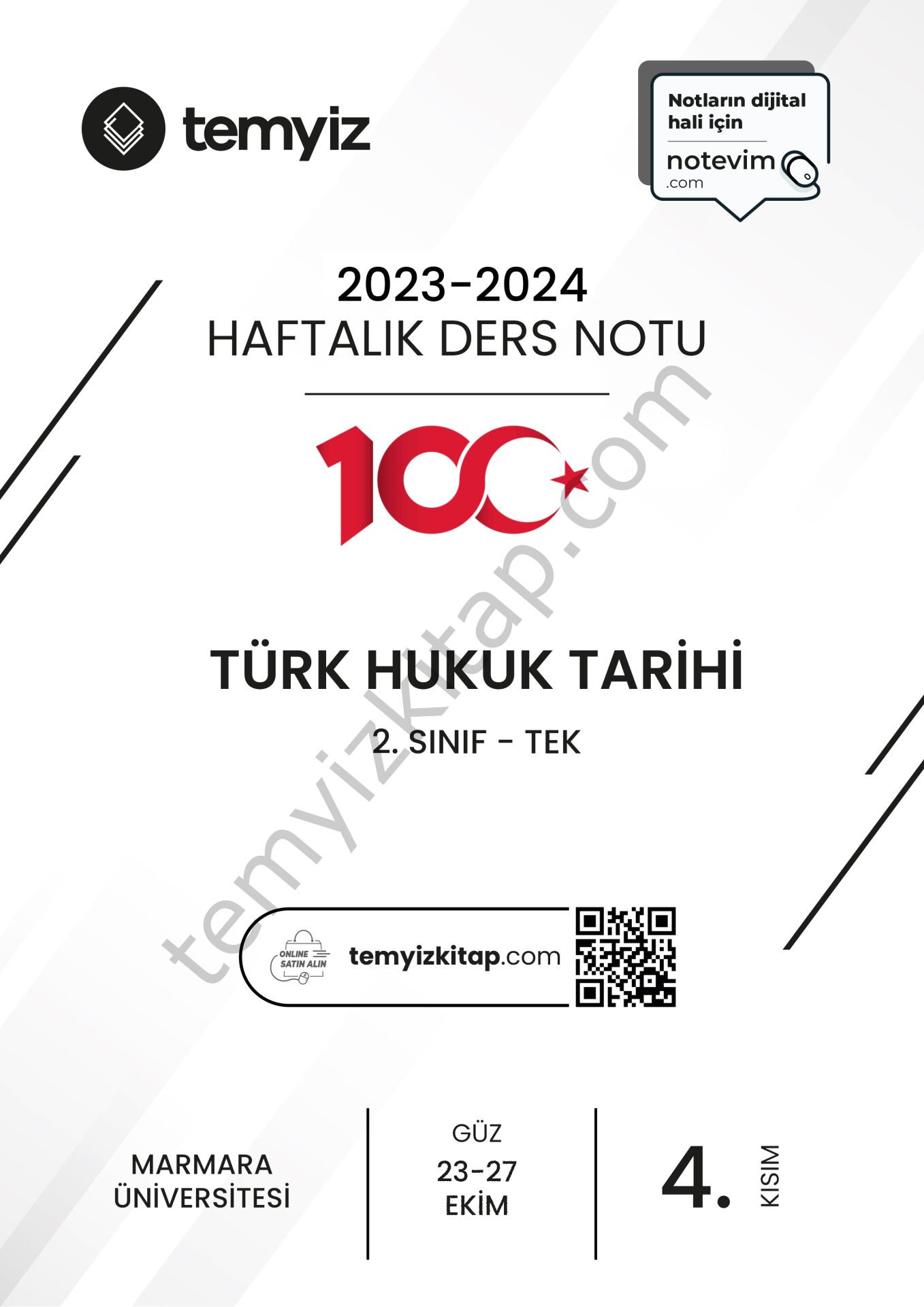 Türk Hukuk Tarihi TEK 23-24 Güz 4