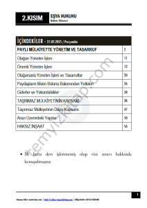Eşya Hukuku 24-25 Bahar 2