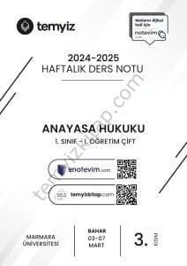 Anayasa Hukuku 1.Öğretim Çift 24-25 Bahar 3