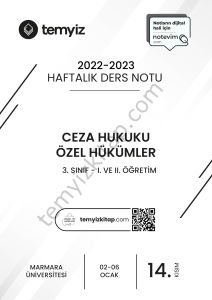 Ceza Hukuku Özel Hükümler 22-23 Güz 14