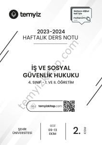 Şehir Üniversitesi İş Sosyal Güvenlik Hukuku 23-24 Güz 2