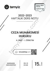 Ceza Muhakemesi Hukuku 1.Öğretim 22-23 Güz 15