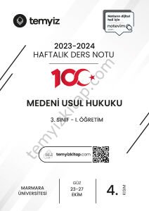 Medeni Usul Hukuku 1.Öğretim 23-24 Güz 4