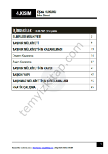 Eşya Hukuku 24-25 Bahar 4