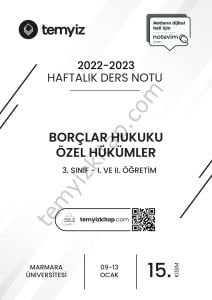 Borçlar Hukuku Özel Hükümler 22-23 Güz 15