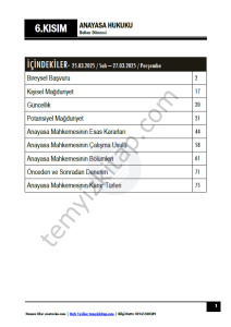Anayasa Hukuku 1.Öğretim ÇİFT 24-25 Bahar 6
