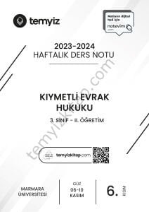 Kıymetli Evrak Hukuku 2.Öğretim 23-24 Güz 6