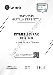 Kıymetli Evrak Hukuku 22-23 Güz 15