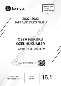 Ceza Hukuku Özel Hükümler 22-23 Güz 15
