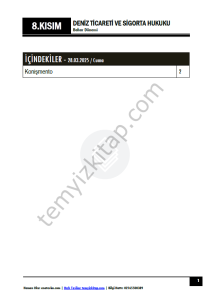 Deniz Ticareti ve Sigorta Hukuku 24-25 Bahar 8